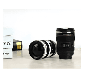 Tazón taza cafe mug tipo lente camara fotografica aluminio