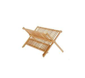 Escurridor De Platos Plegable De Bambú Madera