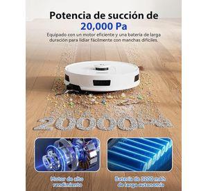 Marca Redkey D8 Robot Aspirador y Fregasuelos 200mins 20000Pa Aspirador Robot con Base 4L Auto Vaciado
