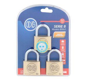 Pack 3 Candados Odis B50 50mm - Llaves Iguales