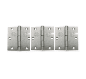 Pack 3 Bisagras Acero Odis 3,5”×3,5”× 2,0mm - Plata