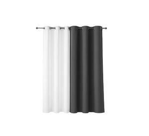 Cortina de Tela Blackout Gris Grafito + Velo Vincenzi 140x220