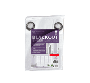 Cortina de Tela Blackout Blanca + Velo Vincenzi 140x220