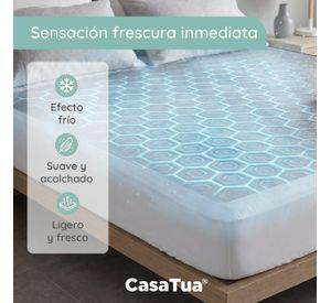 Cubre Colchon 2 Plazas Impermeable CasaTua Efecto Cooling