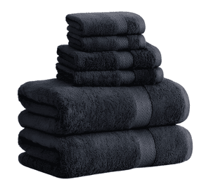 Set de 6 toallas de baño algodon 500gr cuerpo mano grande az