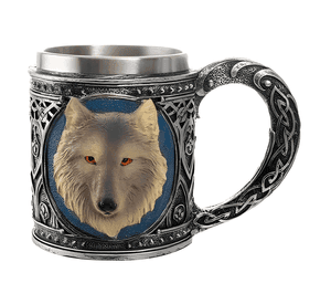 Taza vikinga acero inoxidable 460ML modelo zorro medieval 5