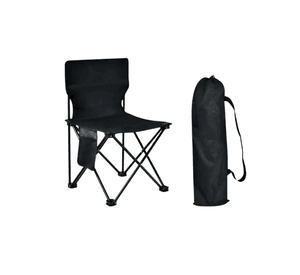 Silla Plegable Color Negro Camping Reforzada Estructura Firme con Bolso