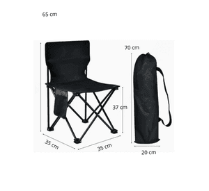 Silla Plegable Color Negro Camping Reforzada Estructura Firme con Bolso