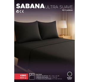 Juego Sábanas King Negro 100% poliéster Vincenzi