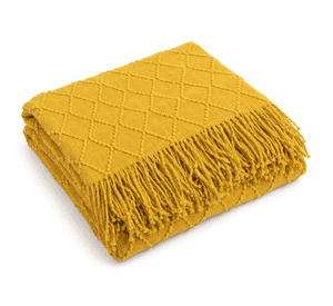 Manta Amarillo Liviana Decorativa Para Cama Y Sillón 012 Elegante