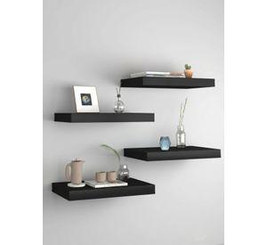 Repisa Flotante Negra Minimalista Estante Organizador Pared 40cm
