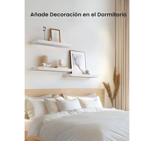 Repisa Flotante Minimalista Madera Blanca Organizador 40cm