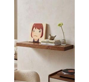 Repisa Flotante Minimalista Madera Caoba 40cm