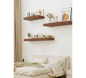 Repisa Flotante Minimalista Madera Caoba 40cm