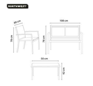 Juego Set Living Terraza Sicilia 4 personas Northwest