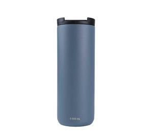 Mug Acero Inoxidable Tapa Flip Antideslizante 500ml Gris