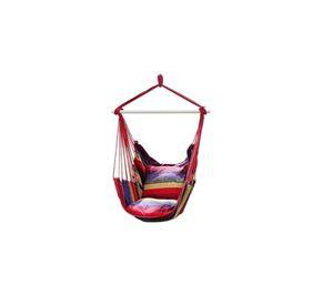 Silla hamaca colgante con cuerda + 2 cojines Columpio Jardín