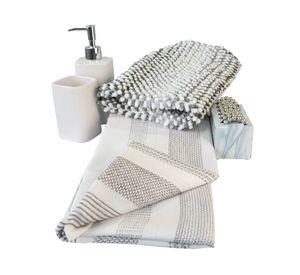 Set de baño cerámica Sofia gris 17 piezas