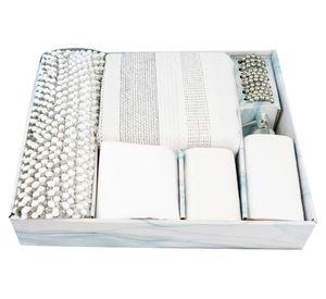 Set de baño cerámica Sofia gris 17 piezas