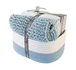 Set de baño cerámica Lucia aqua marino 18 piezas