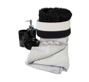 Set de baño cerámica Lucia negro 18 piezas