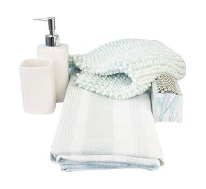 Set de baño cerámica Sofia menta 17 piezas