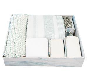 Set de baño cerámica Sofia menta 17 piezas