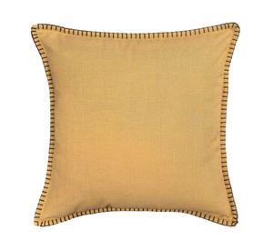 Cojín Básico borde bordado mostaza 45x45 cm