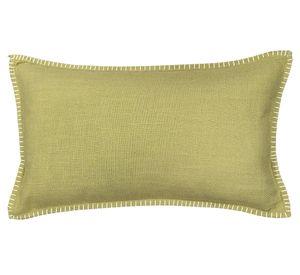 Cojín Básico borde bordado verde 30x50 cm