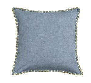 Cojín Básico borde bordado azul 45x45 cm