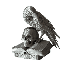Figura Decorativa Prints Patro - Cráneo Gótico y Libro Antiguo