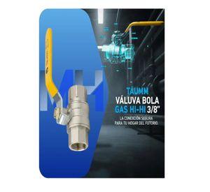 Pack X3 Llaves De Paso Bola Gas 3/8 Hi-hi Taumm Certificado