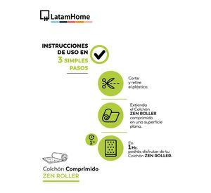 Cama Europea Zen Roller 2 Plazas Colchon Comprimido Espuma Tela
