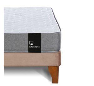 Cama Europea Zen Best Full 135x190 cm Tela Velvet Beige