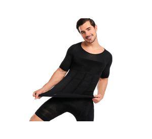 polera moldeadora negro manga corta L