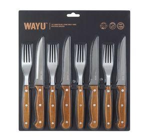 SET CUCHILLOS Y TENEDORES PRM 8 PCS WAYU