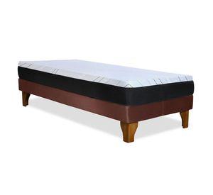Cama Europea Zen Pro Colchon Resortes 1.5 Plaza Base Dividida Tela Café