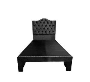 Cama 1 Plaza Ovalada Incluye Base y Respaldo Negro Flobal