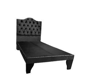 Cama 1 Plaza Ovalada Incluye Base y Respaldo Negro Flobal