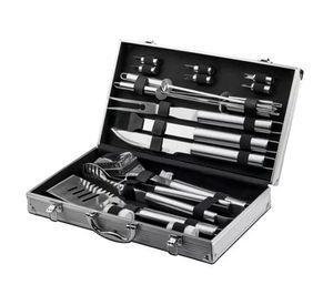 Set Parrillero Asado Barbacoa 18 Pcs En Maleta Kit