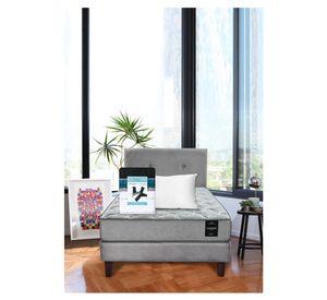 Combo Cama Cannon 1.5 Plazas Textil + Respaldo Tela Velvet