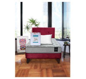 Combo Cama Cannon 1.5 Plazas Textil + Respaldo Tela Velvet