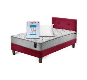 Combo Cama Cannon 1.5 Plazas Textil + Respaldo Tela Velvet