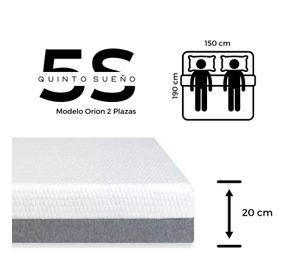 Colchon 2 Plazas Espuma 5° Sueño Orion 150x190x20cm