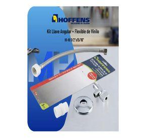 Kit Llave Angular Laton + Flexible Vinilo 30cm Wc Hoffens