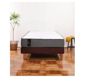 Cama Europea Zen Best 1.5 Plaza Colchon Resortes Base DivididaTela Café