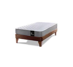 Cama Europea Zen Best 1.5 Plaza Colchon Resortes Base DivididaTela Café