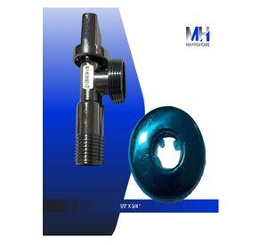 Llave Angular Acero Cromado 1/2 X 3/4 Con Flange