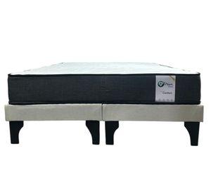 Base europea 2 plazas + colchon dreambed beige