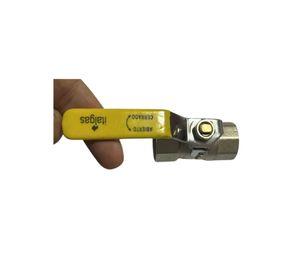 Llave De Paso Bola Bronce 1/2 X3 Amarilla Italgas Gas Y Agua